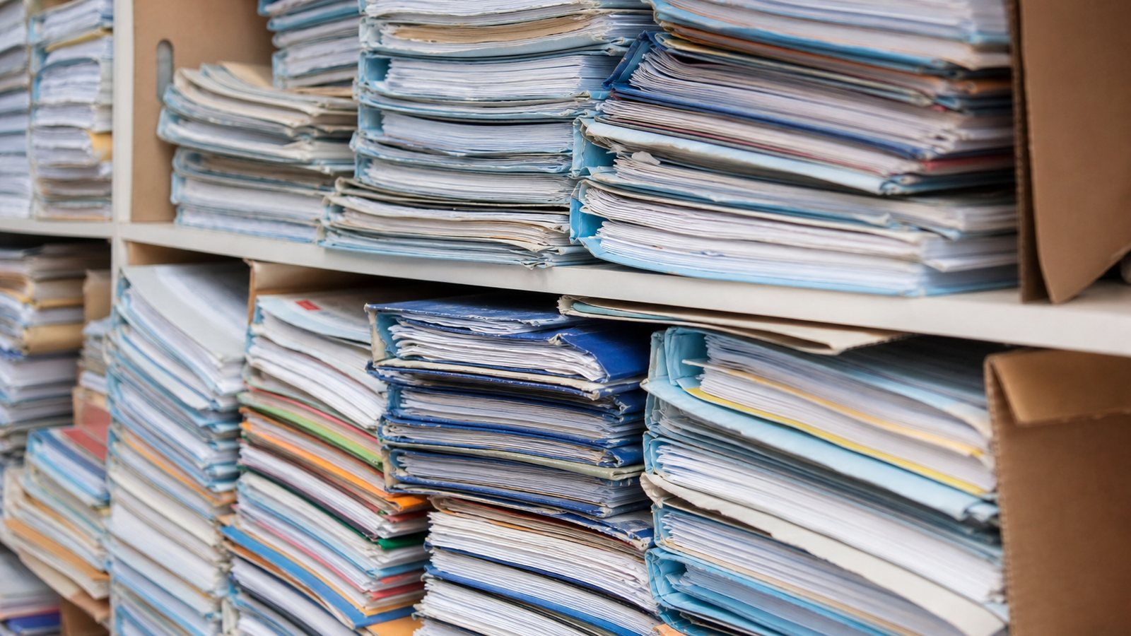Documents et carnet d'entretien d'une copropriété classés dans des dossiers