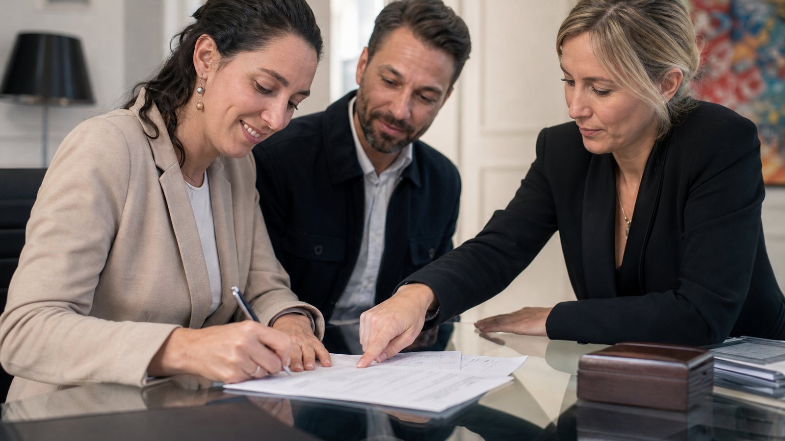 Remise des clés d'un appartement vendu dans un immeuble en copropriété