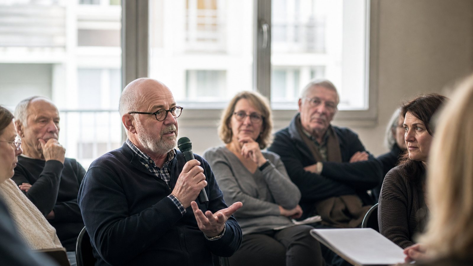 Copropriétaire bénévole gérant les comptes de son immeuble sur un bureau